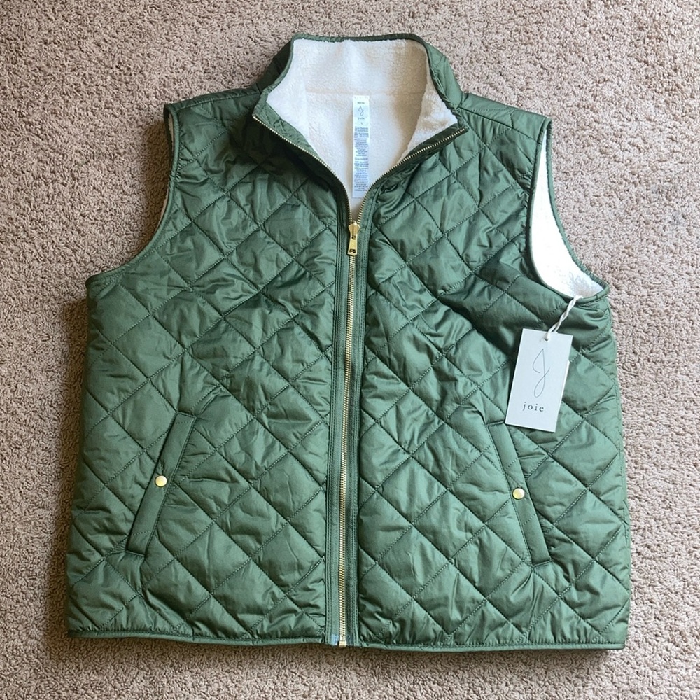 Joie Green Reversible Quilted Puffer Vest